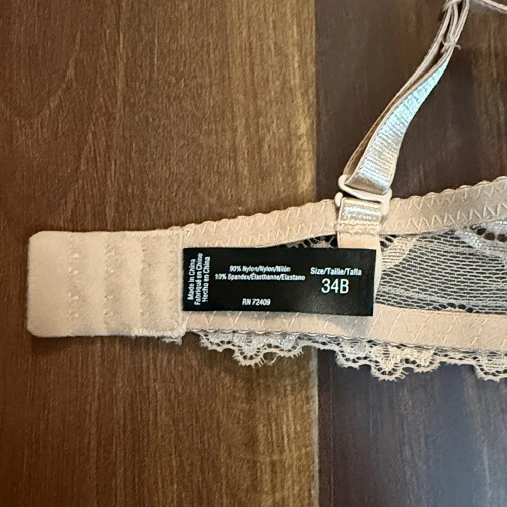 Rene Rofe Lace Underwire Tan Nude Bra Size 34B - Picture 3 of 4